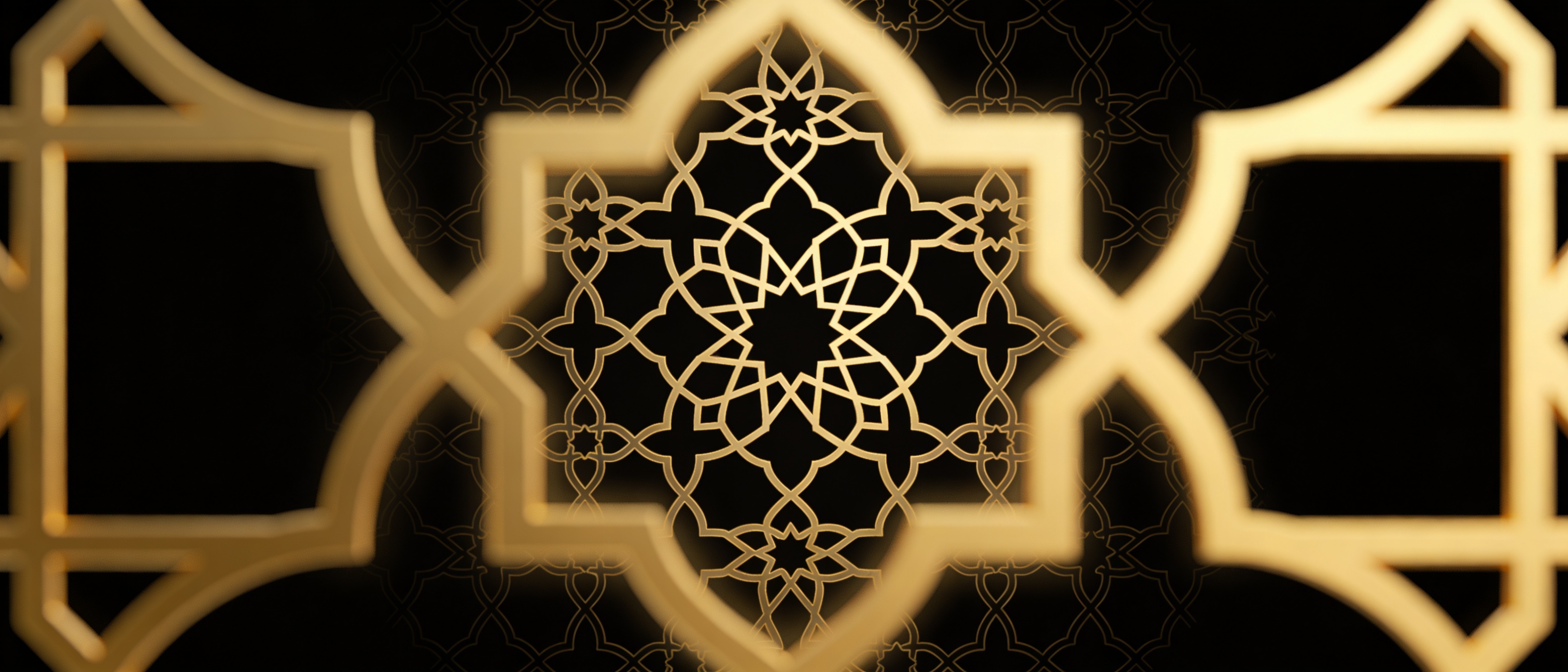Gold arabesque pattern background